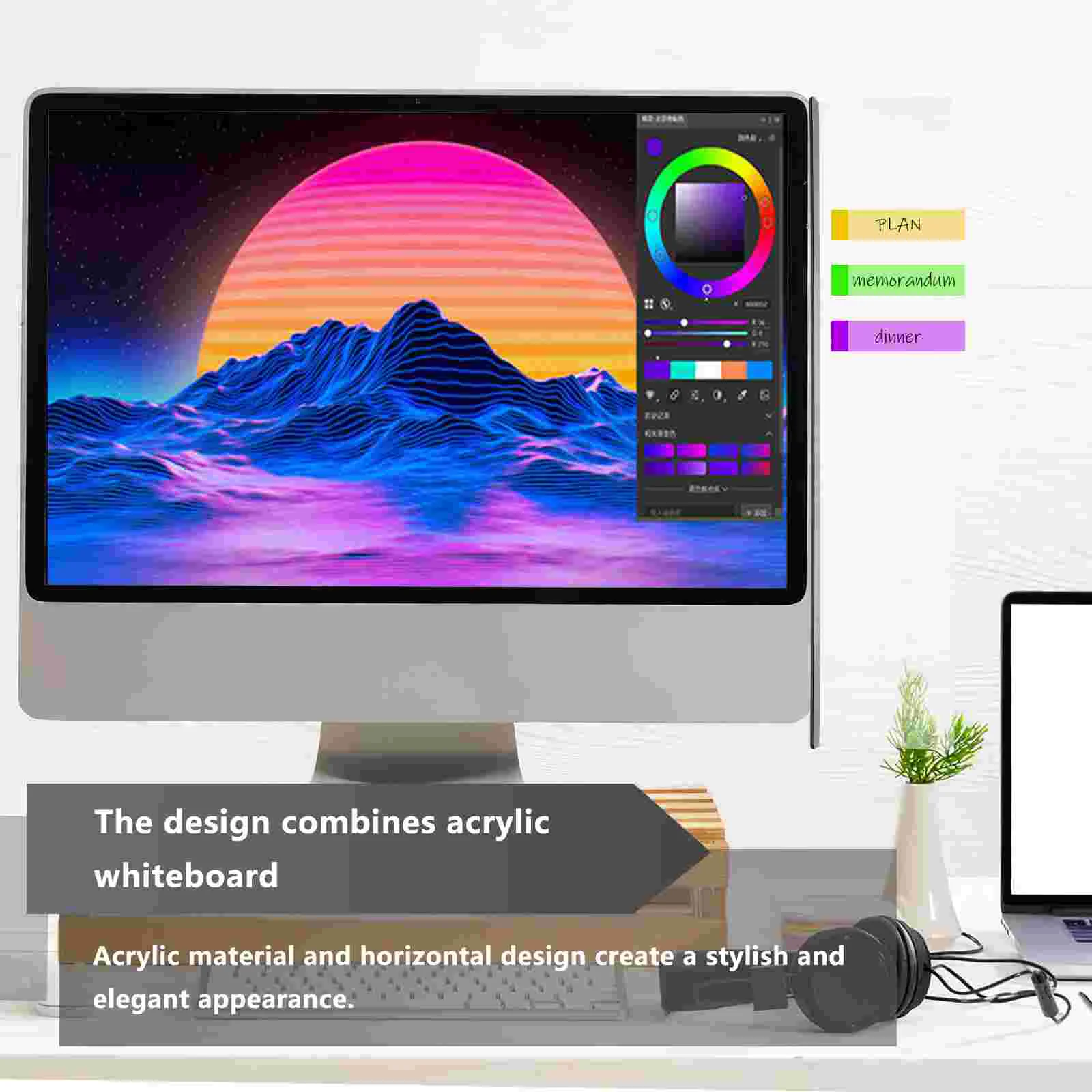 Computer Message Board Monitor Memo Storage Stand Desk Necessities for Monitors Memory Acrylic Screen Reminder
