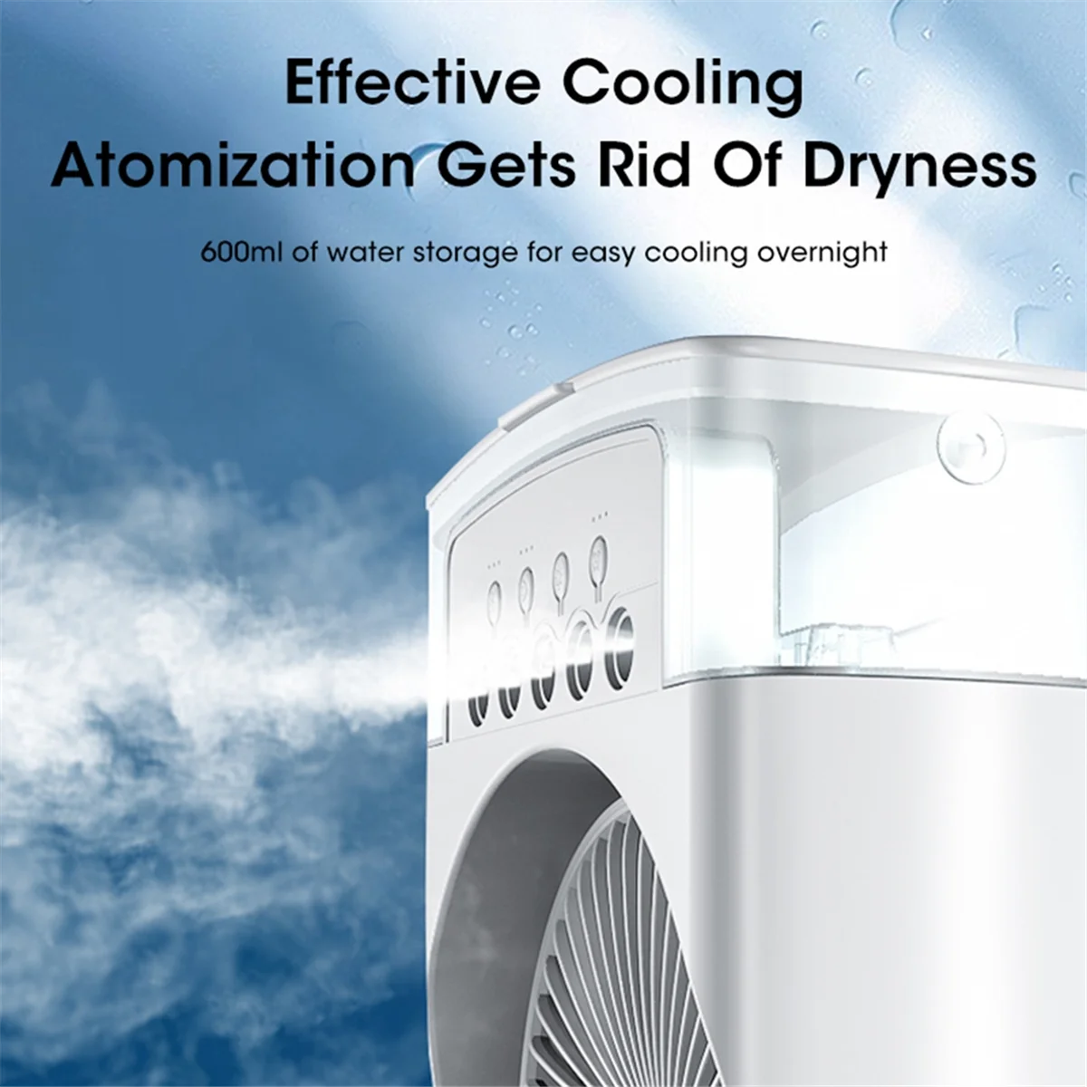 Umidificador de ar condicionado portátil, ventilador doméstico pequeno, ajuste de ar para escritório, ventilador de 3 velocidades b