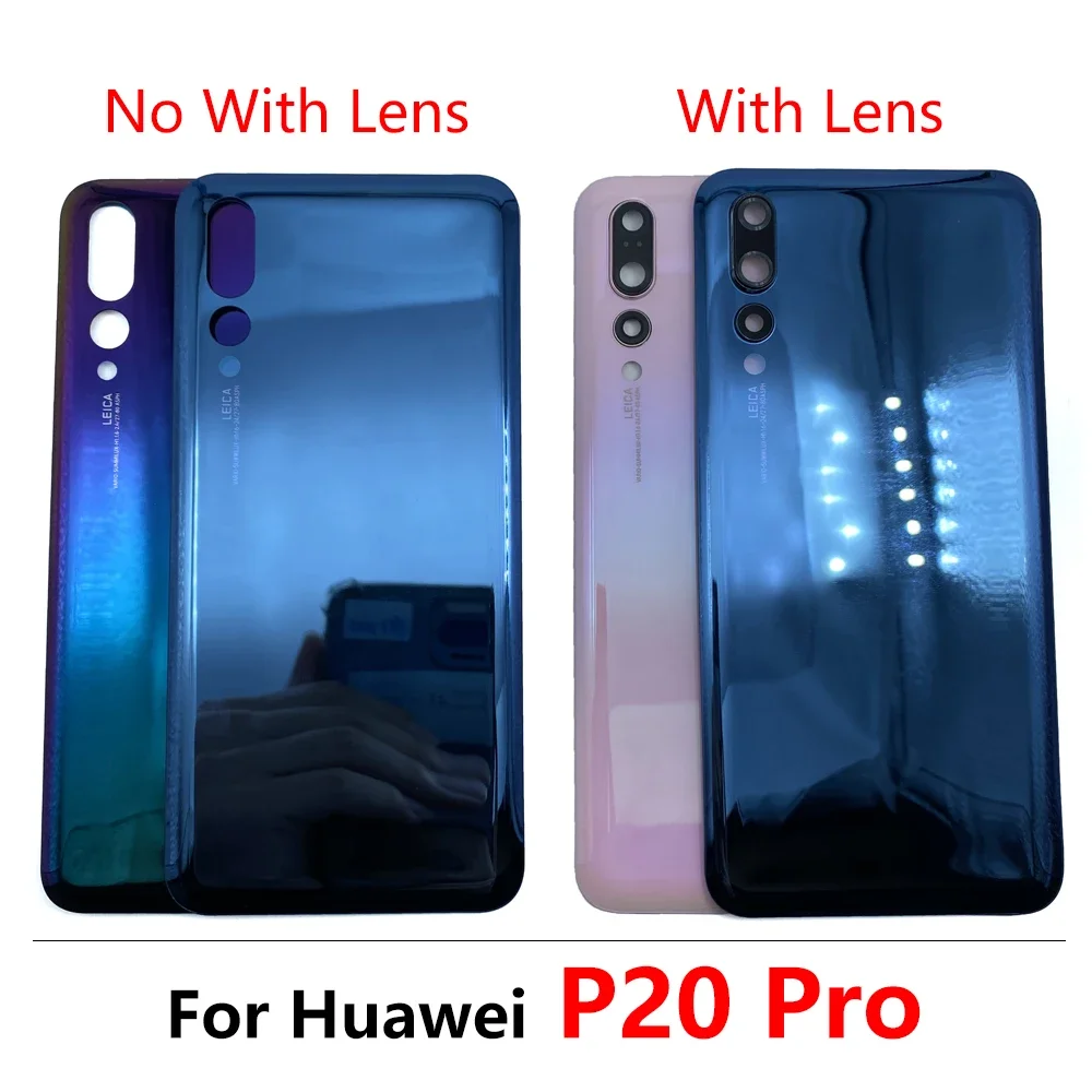 NEW Back Glass Rear Cover With Adhesive For Huawei P20 Pro Battery Door Housing Case back cover With Camera Glass Lens P20 Pro