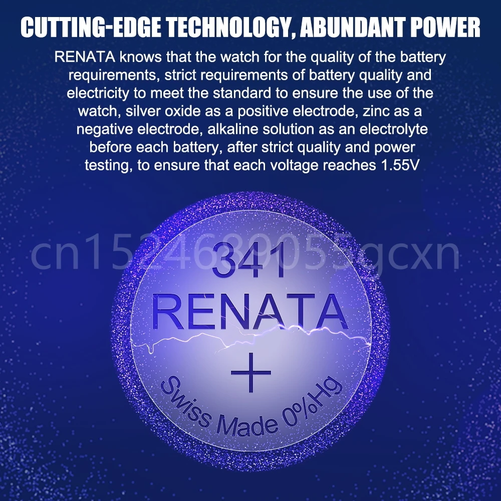 100% เดิม Renata 341 SR714SW แบตเตอรี่ออกไซด์สีเงิน1.55V สำหรับนาฬิกาควอตซ์ปุ่มทนทาน LR714เซลล์เหรียญทำจากสวิส