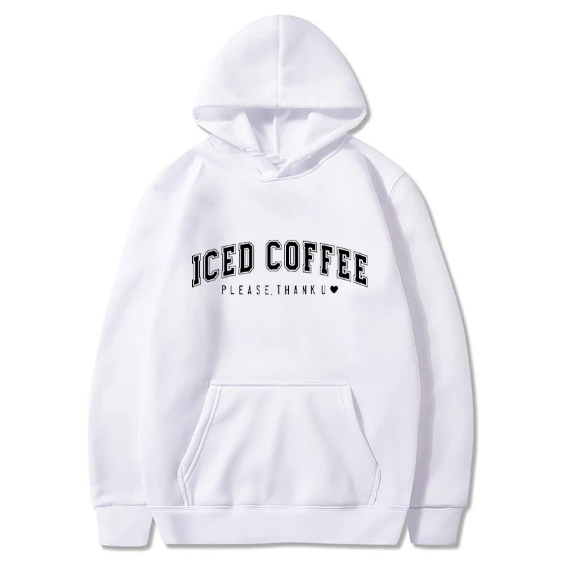 

Iced Coffee Men's and Women's Fashion Trend Long Sleeved Sports and Casual New Pullover Harajuku Street Clothing Hoodies