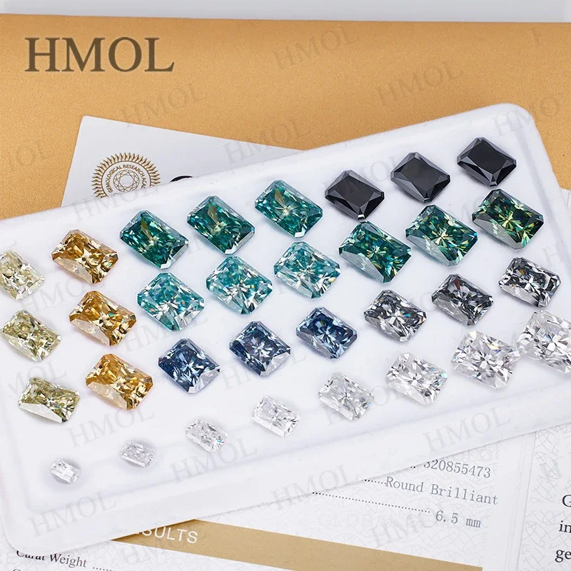 New Brilliant Radiant Cut Brilliant Loose Moissanite Diamond With GRA  Original D Black Green Vivid Blue Aqua Blue Champagne DIY