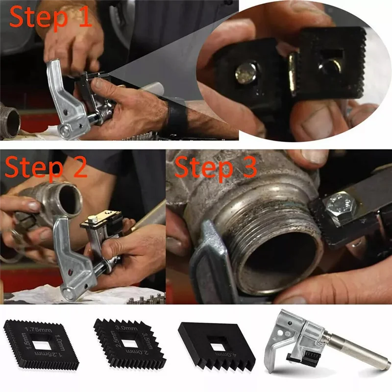 

AU34-7402 Universal Outside Thread Chaser External Thread Chaser And Metric Die Set For 1-1/4" To 5" O.D.