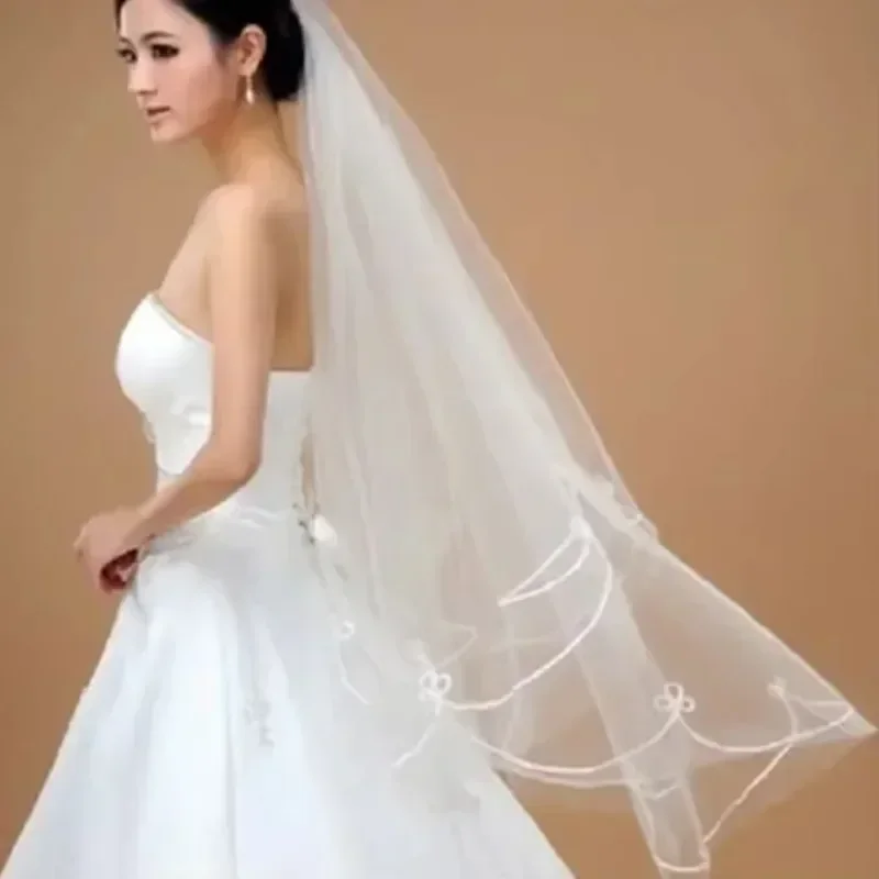 Single Layer Lace Veil Wedding Clothing Accessories White