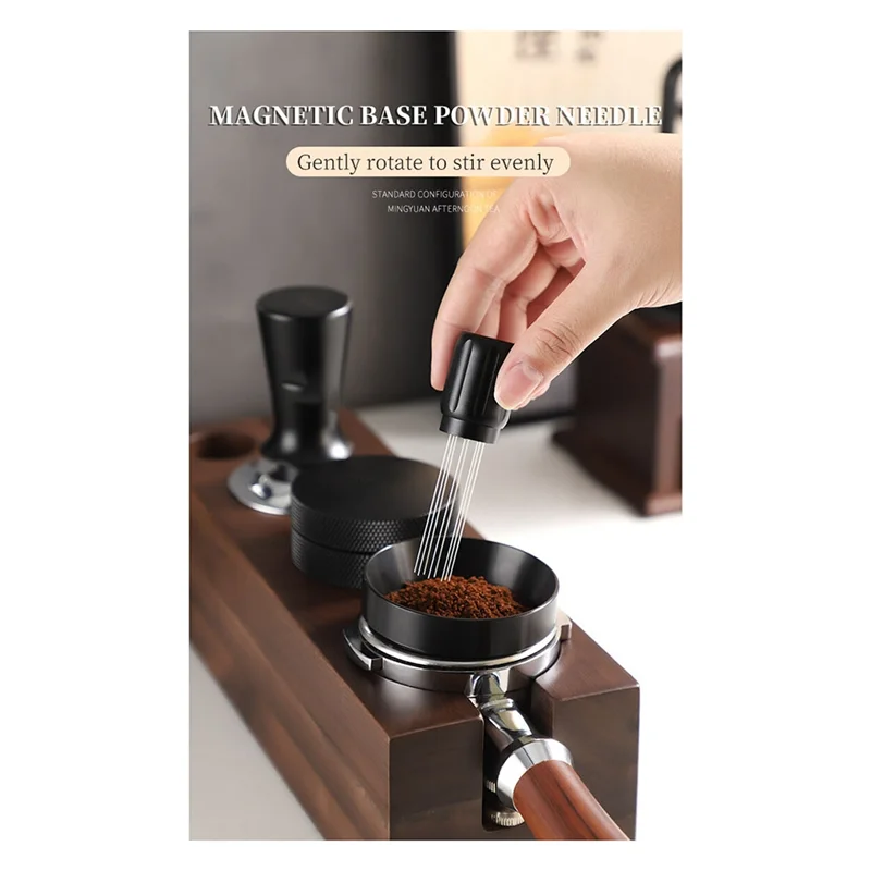 

Best-2Pcs Coffee Cloth Powder Needle Stainless Steel Loose Powder Needle Agitator With Base Stand Storage Durable Easy To Use