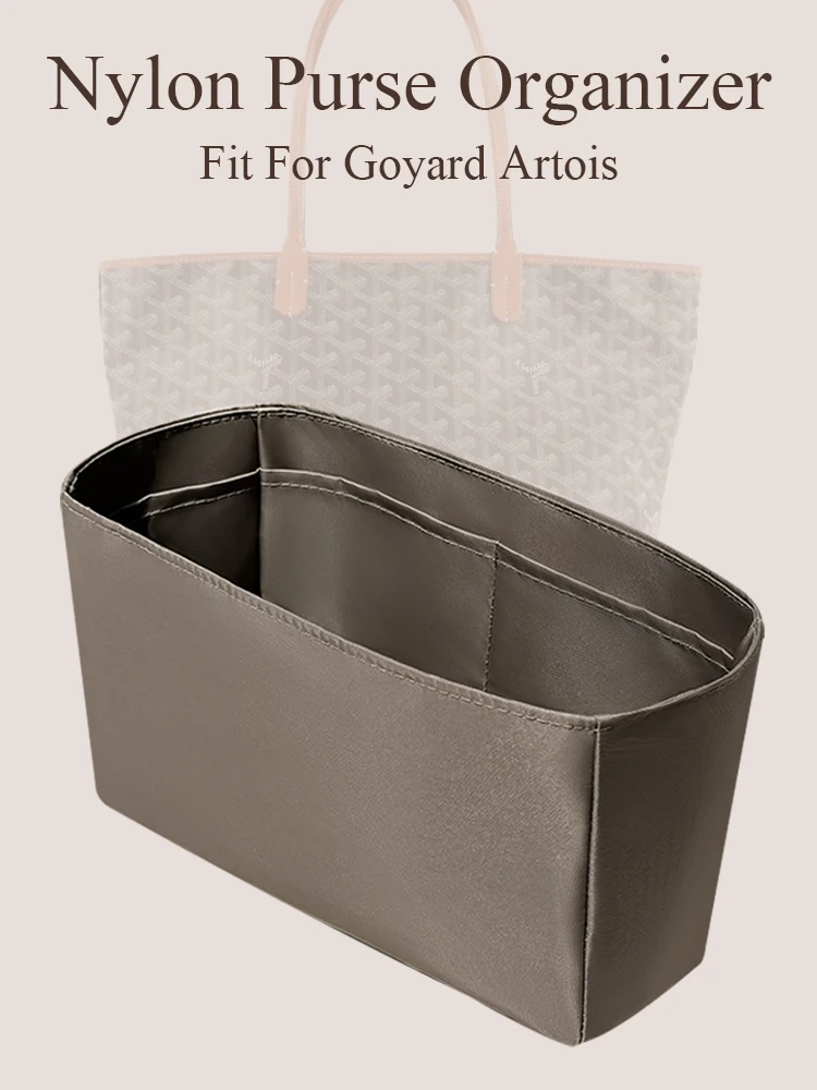 

Nylon Purse Organizer Insert for Goyard Artois Tote Multiple Pockets Storage Handmade Inner Liner Bag Cosmetics Bag Organizer