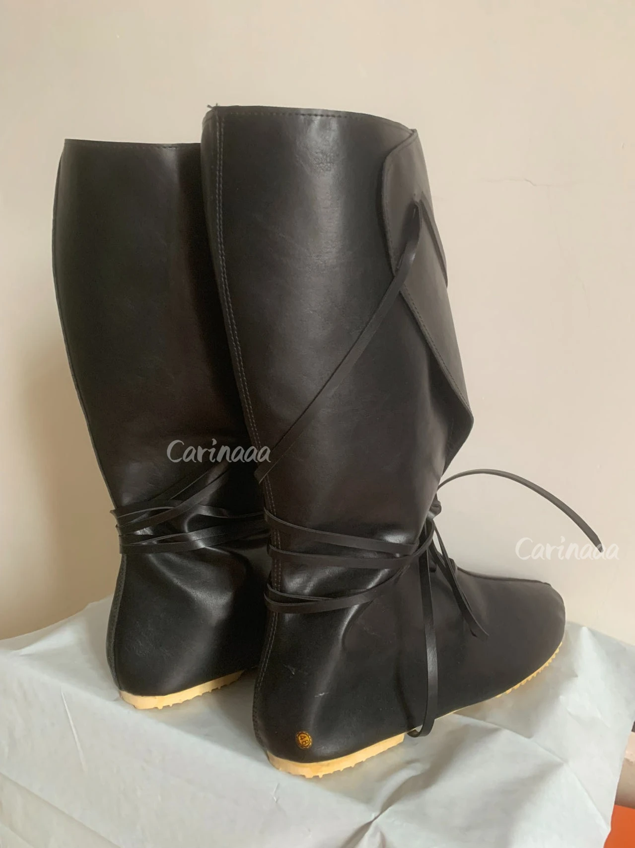 Scarpe Cosplay vichinghe medievali scarpe Cosplay cavaliere rinascimentale pelle PU per stivali da donna per stivali da uomo