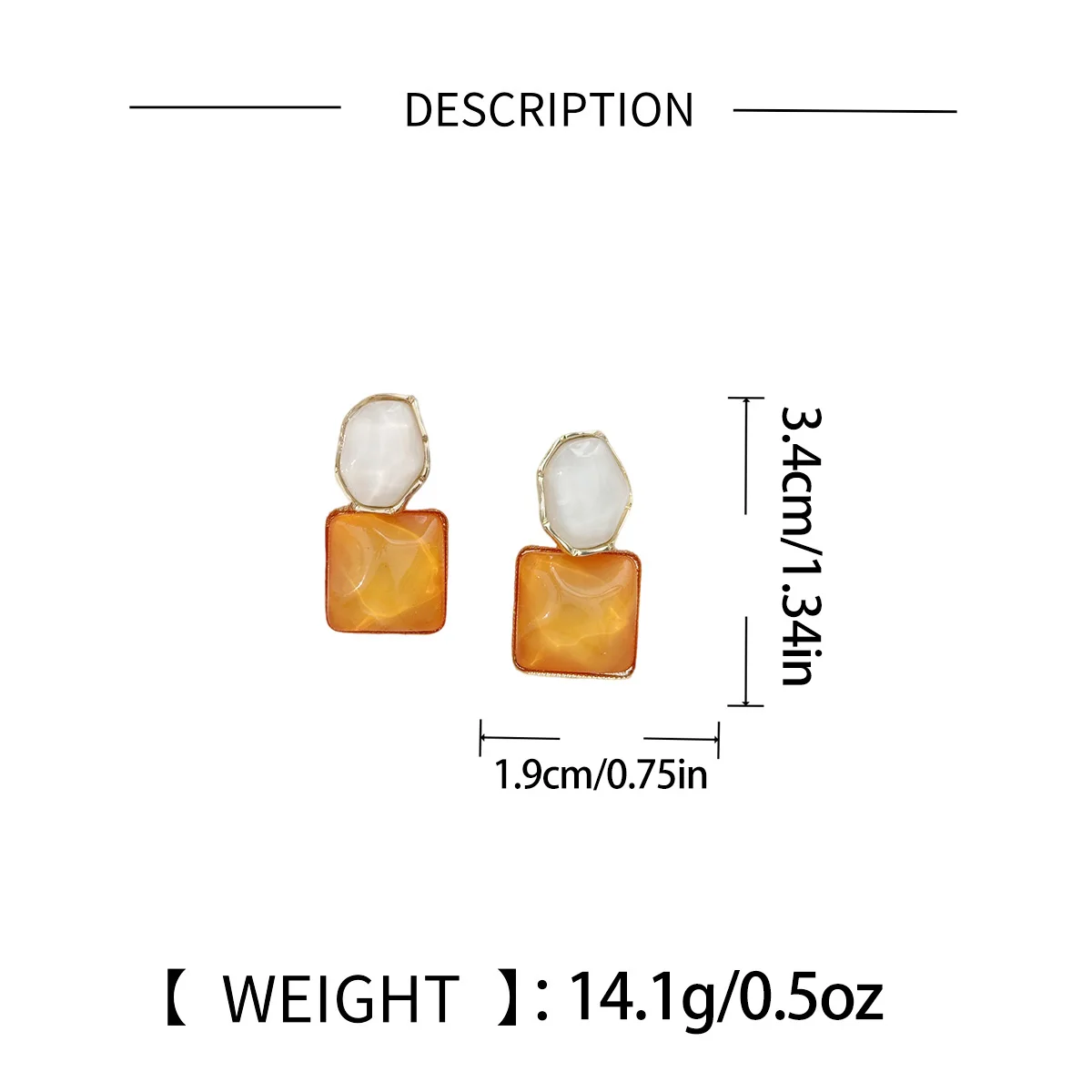 Women's Irregular Square Zirconia Oval Earrings, High-End Feel