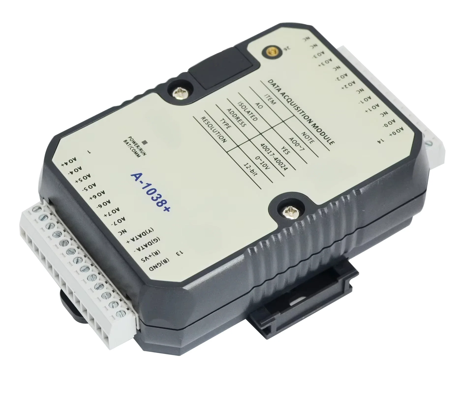 8AO Isolation Analog Module with RS-485 Port Modbus RTU Protocol(A-1038+)