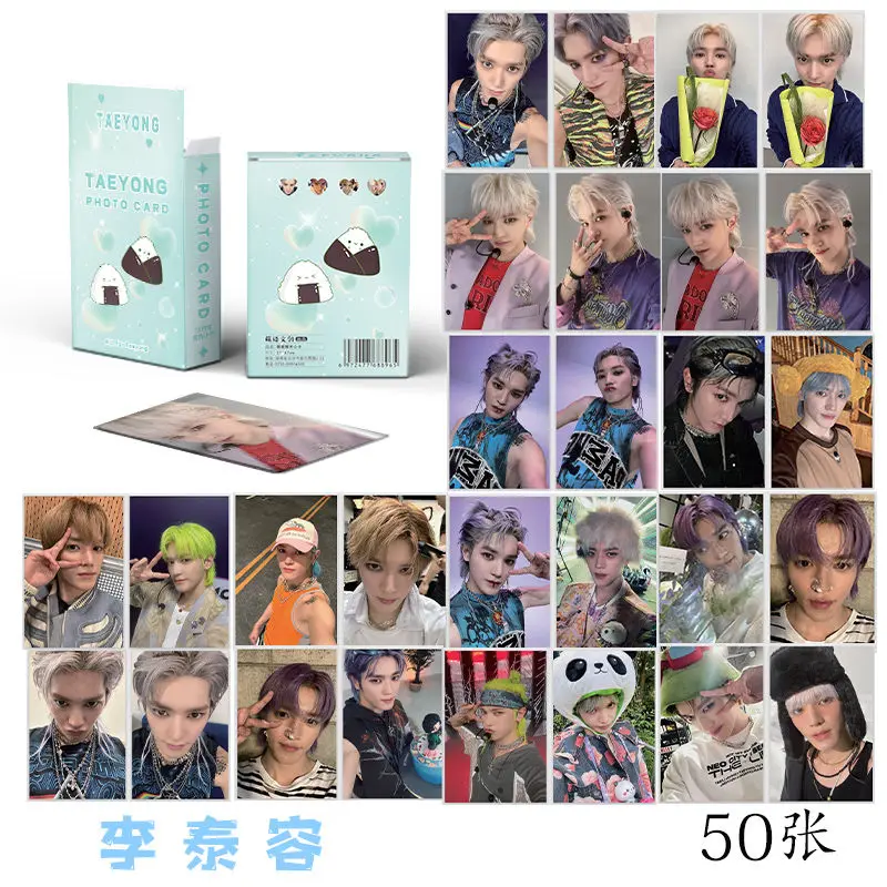 50pcs/Box Lee Tae Yong Taeyong Laser Mini Card Album Lomo Card Fans Collection Gifts