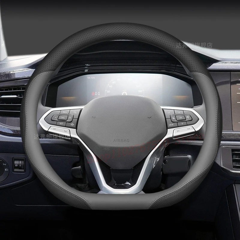 

Для VW Volkswagen Lavida XR Jetta Passat Nappa кожаный чехол на руль Нескользящий прочный четырехсезонный универсальный автомобильный аксессуар