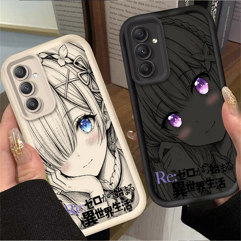 Re Zero Rem Emilia Big Eyes Case For Samsung Galaxy A16 A26 A36 A56 A05 A05S A15 A25 A35 A55 A54 A34 A24 A14 A13 A52 A52S A51