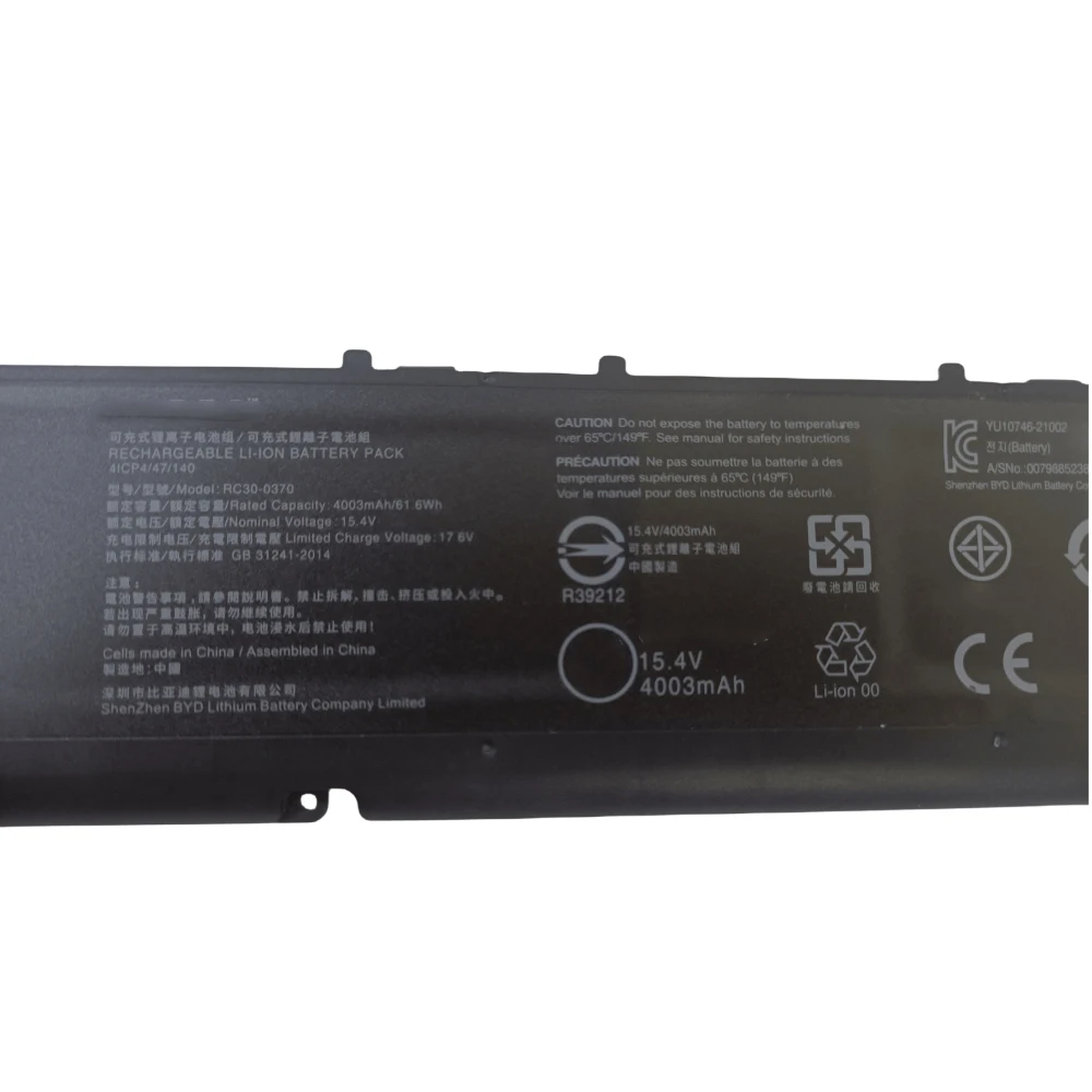 RC30-0370 15.4V 61.6Wh Laptop Battery For Razer Blade RZ09-0370 RZ09-0370AE23 RZ09-0370BEA3-R3U1 RZ09-0370CEA3-R3U1 Series