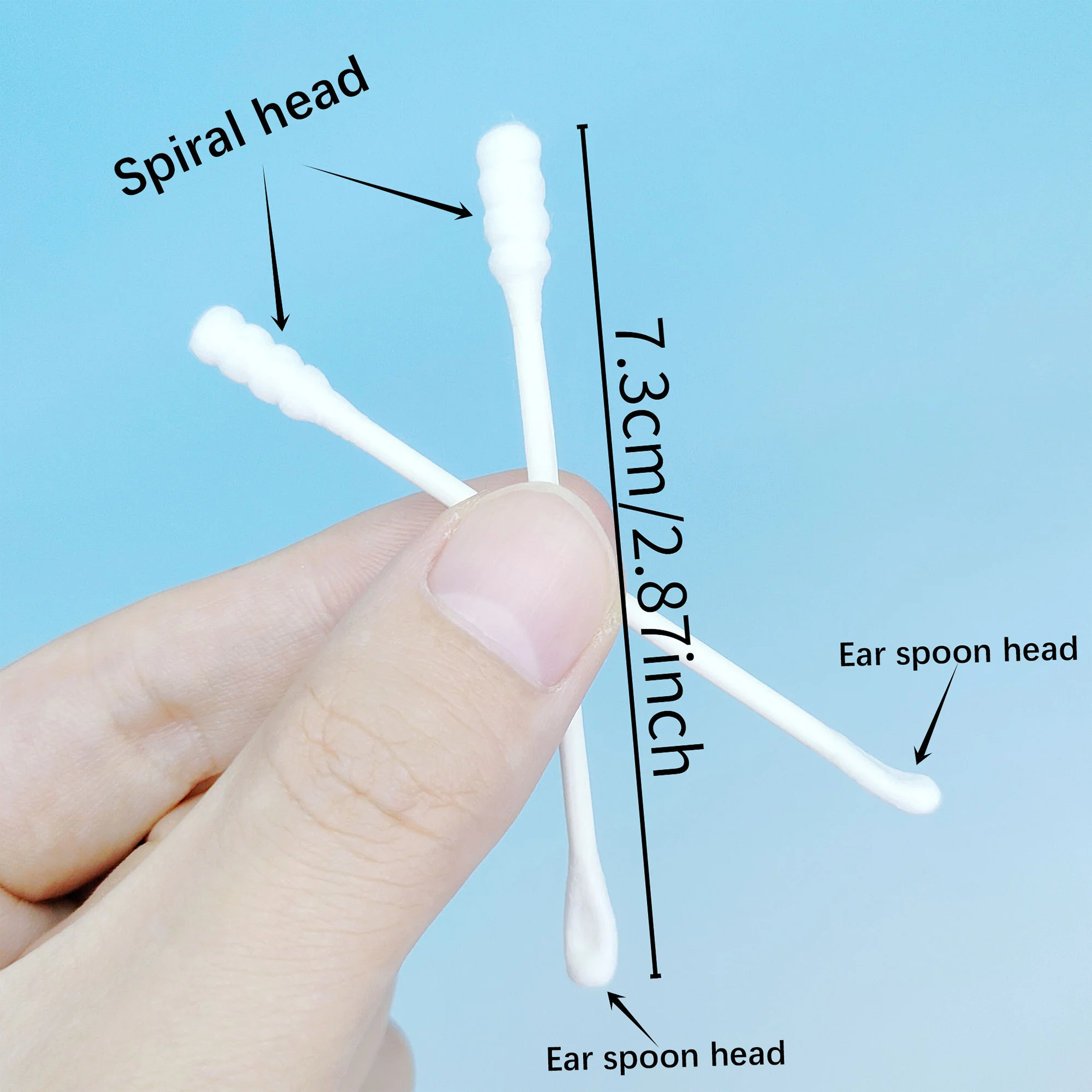 200 قطعة من أعواد القطن ذات طابع حيواني على شكل قاطرة، أعواد قطنية متعددة الوظائف برأسين، ملعقة أعواد قطنية.