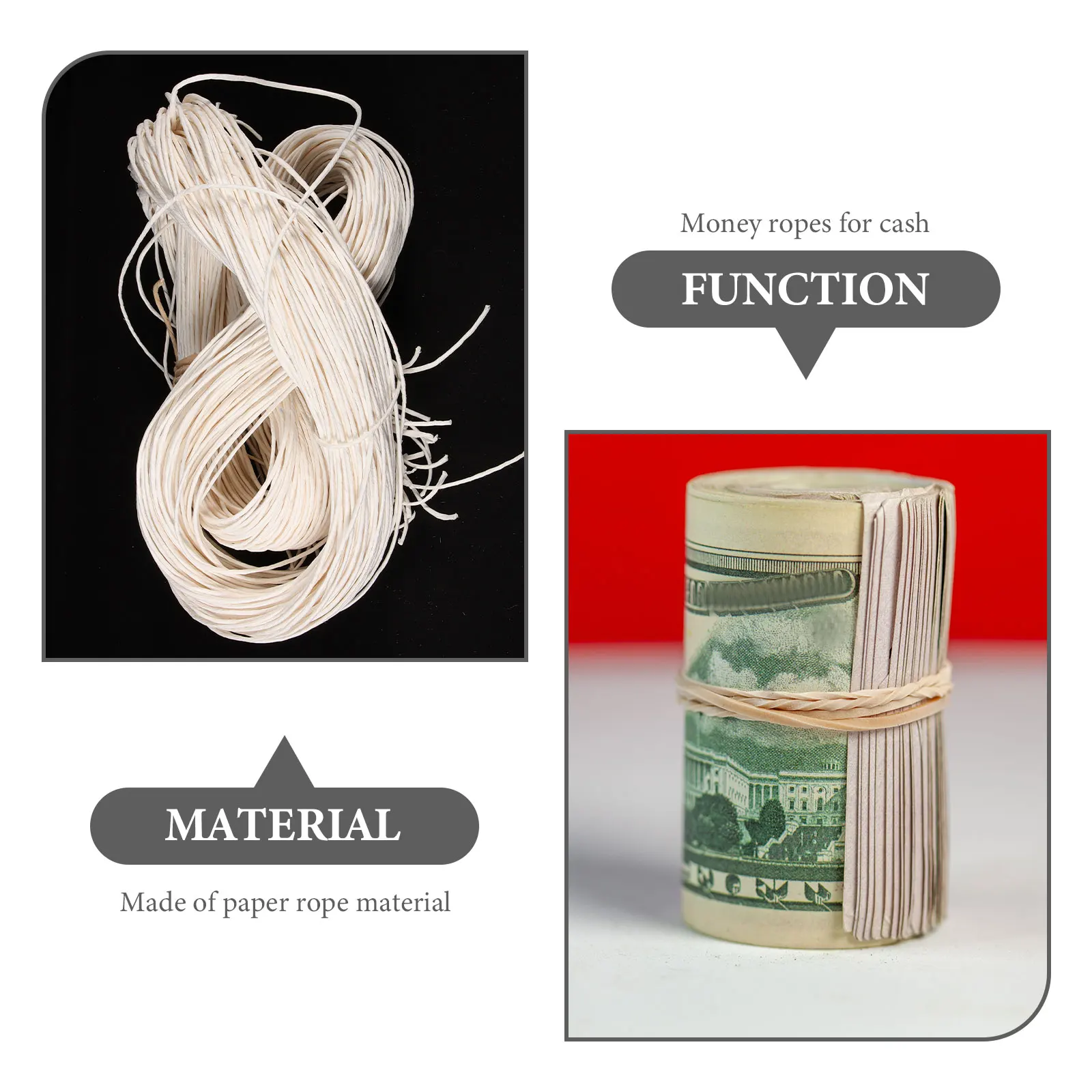 

100 Pcs Cotton Paper Money Ropes 3mm Banknote Binding Straps for Cash Lightweight Portable Supermarkets Banks Storage Tools