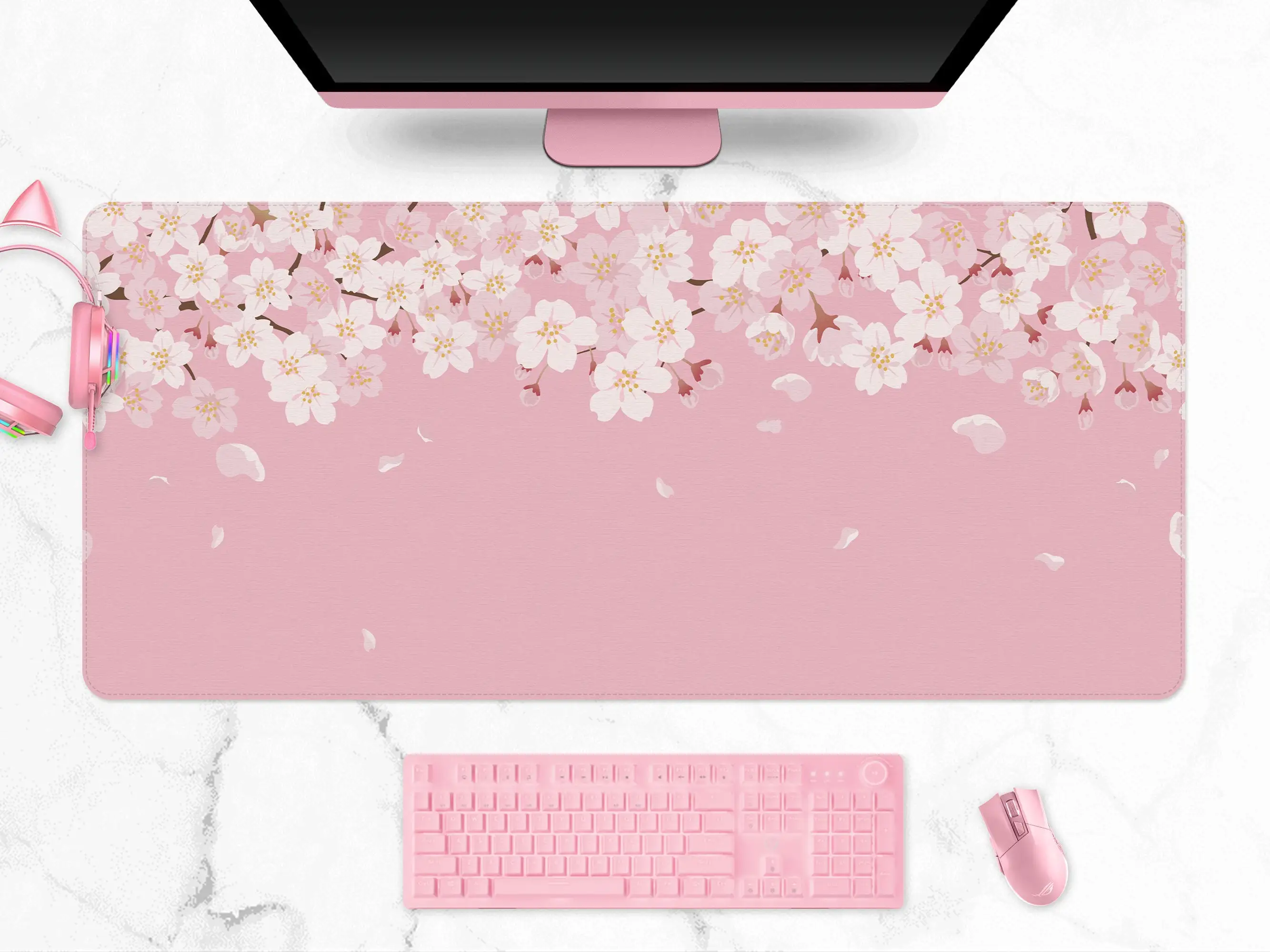 

Cherry Blossom Mausepad Pink Desk Mat Gaming Mat Pad on The Table Office Gamer Accessories Keyboard Pad Mouse Mats Mouse Carpet