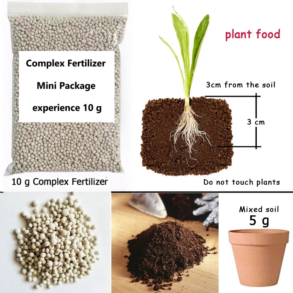 10 g Complex Fertilizer NPK Nitrogen-Phosphate-Potassium Mini Package Purpose Safe And Pollution Free Use Flower Plant Food