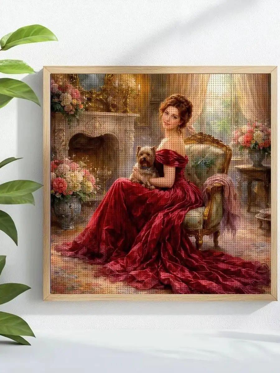 1 Stück 30x30 cm/11,8 Zoll Herbsttag Gestempeltes Kreuzstich-Set DIY-Kit 11/14/16CT DIY-Stickset DIY-Kreuzstich-Set – Detail 1
