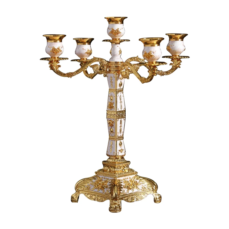 Exquisite Vintage Candelabro Luxury Gothic Beautiful Chandelier Candlestick Wedding Decoracao Para Casa Home Decorations CY50CS