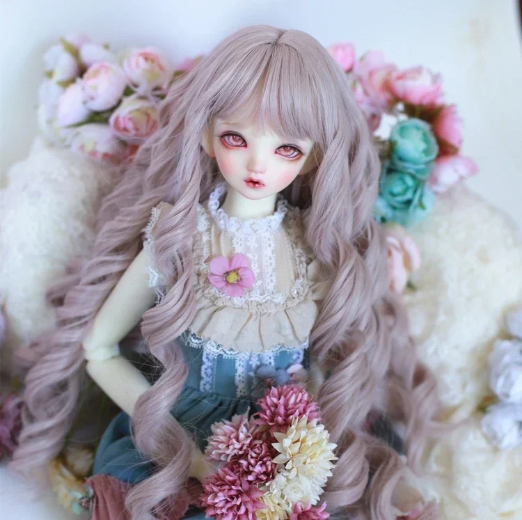 

1/3 1/4 1/6 Bjd SD DD MDD TF Doll Wig Soft Wire Long Curly BJD Hair Wig With Bang Accessories