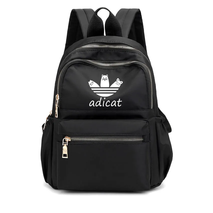 

High Quality Nylon Backpacks Female Travel Back Pack Teenage Girls Large School Bag Cartoon ADICAT Letter Print Women's Rucksack