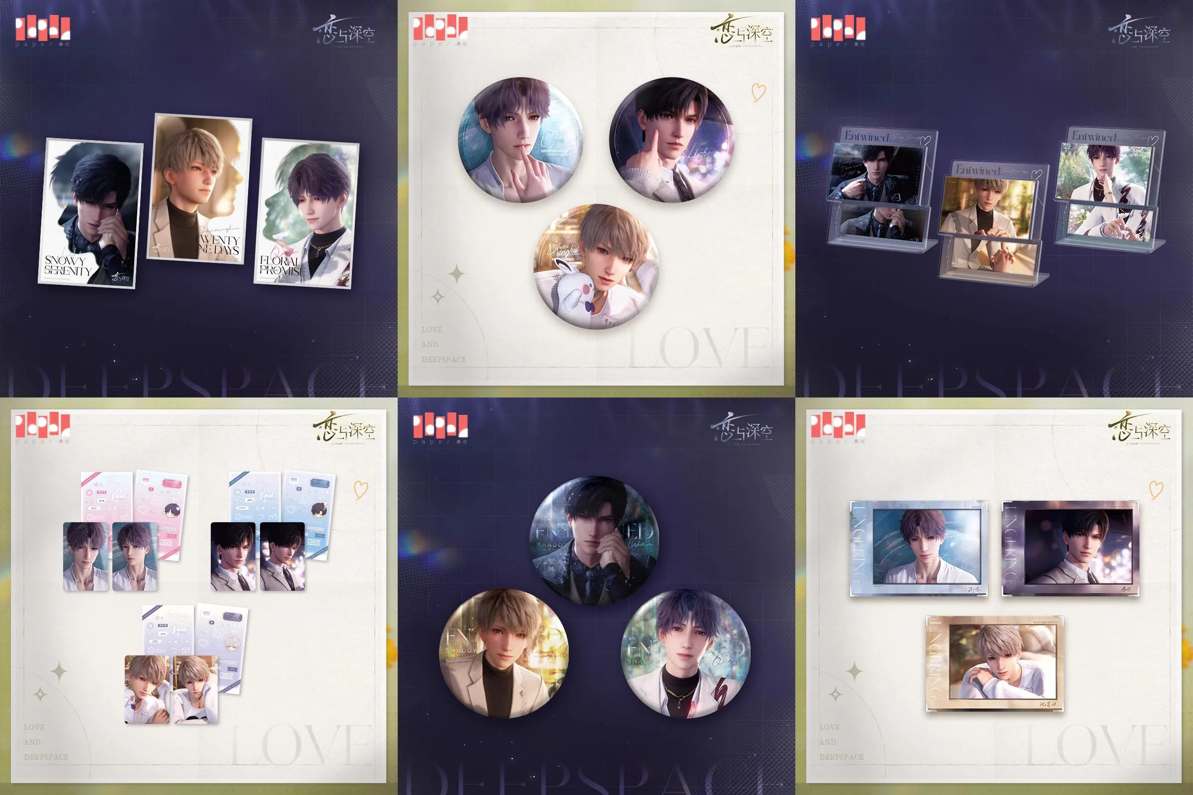 

[Official Merchandise] Love and Deepspace Lingering Gaze Entwined Shadows Rafayel Xavier Zayne Badge Shikishi Signature Board