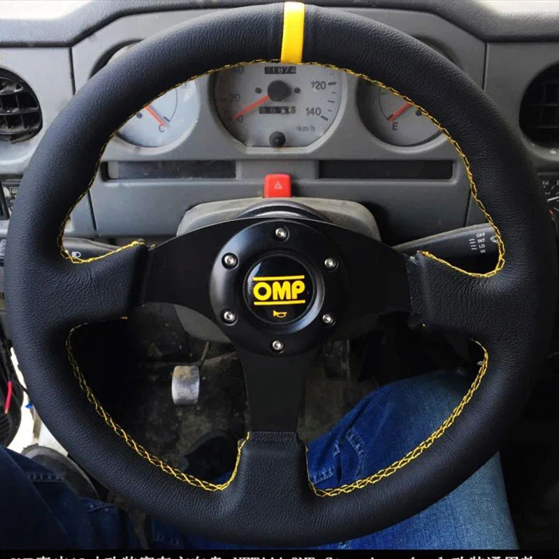 Volante sportivo da corsa in pelle stile piatto da 330 mm adatto per mozzo MOMO NRG SPARCO HKB Boss Kit