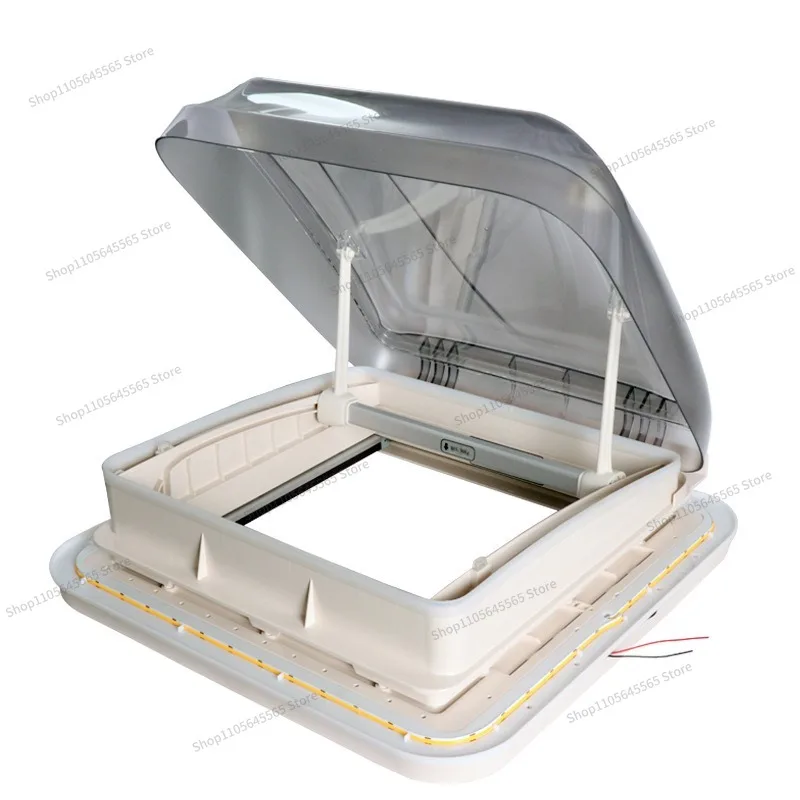 For RVs, Commercial Vehicles, Breathable Sunroof with Curtain, Insect Screen, Acrylic Aluminum Alloy Material