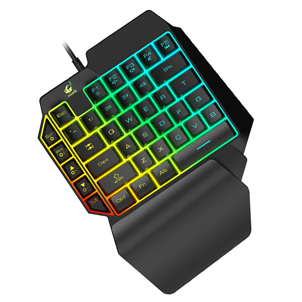 

1pc Left-handed Mechanical Keyboard RGB Mixed Backlit Gaming Single-hand Control Compact Portable Keyboard for Laptop Home