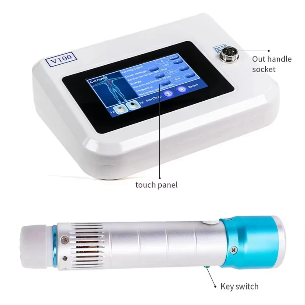 Portable Physiotherapy Equipment Electromagnetic Shock Wave Shockwave Therapy Machine Pain Relief Body Relax Vibrator Massager