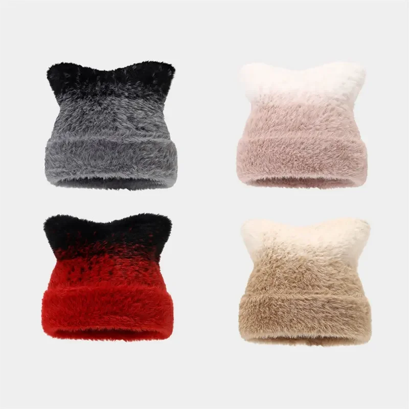 الشتاء القطن طباعة رشاقته محبوك قبعة دافئة Skullies قبعة قبعة صغيرة للفتيات والنساء 13 #3