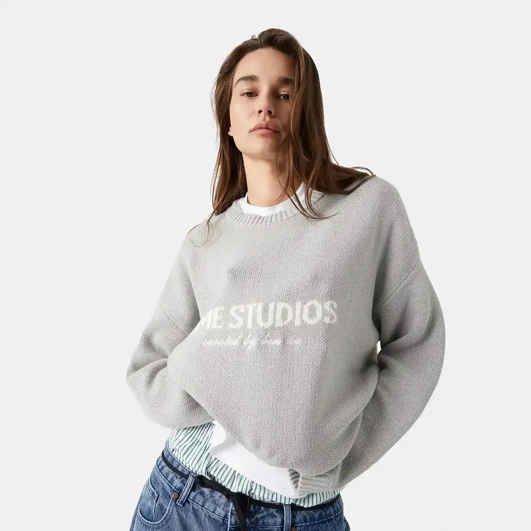 

EME Harajuku Casual Sweater Round Neck Unisex Square Pullover Popular Autumn Gothic Symbol Embroidered Print Pattern Pullover