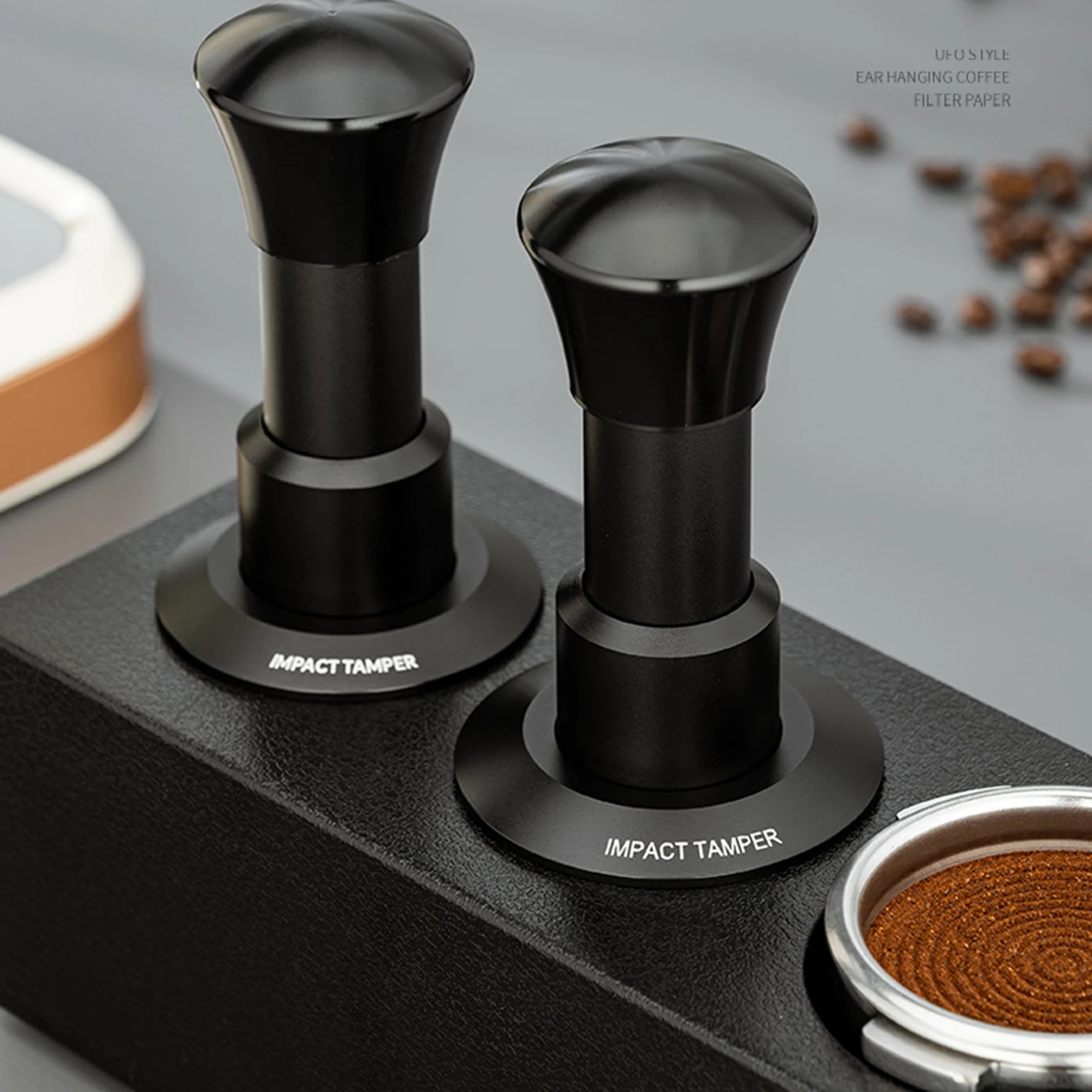 Stainless Steel Coffee Tamper with Spring Loaded Coffee Distributor Portable Practical for Picnic Cafe Restaurants Hotel Camping