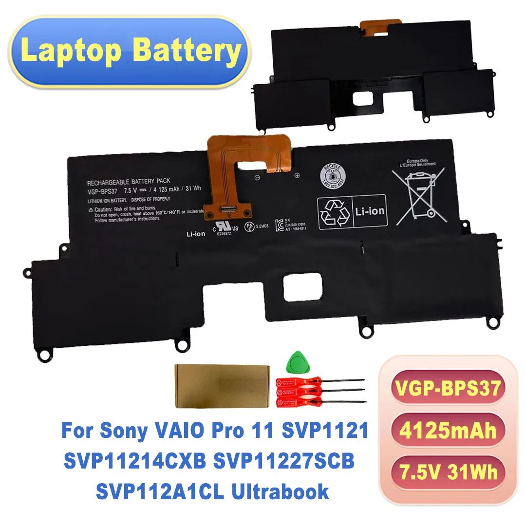 VGP-BPS37 7.5V 31Wh 4125mAh Laptop Battery for Sony VAIO Pro 11 SVP1121 SVP11214CXB SVP11227SCB SVP112A1CL Ultrabook