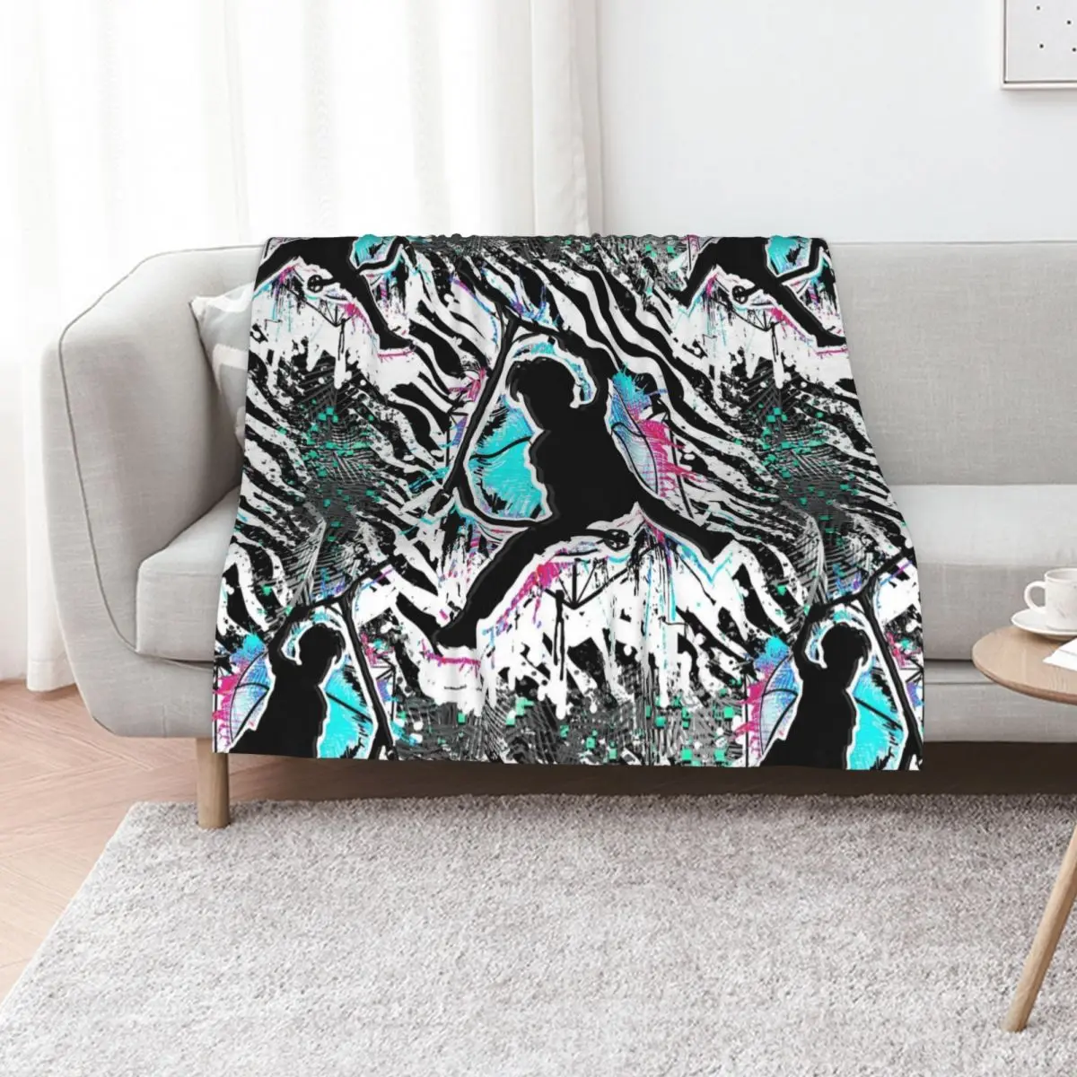 Cool Colorful Scooter - Stuntscooter - Stunt Scooter Throw Blanket Decorative Throw Single Thins Shaggy Multi-Purpose Blankets