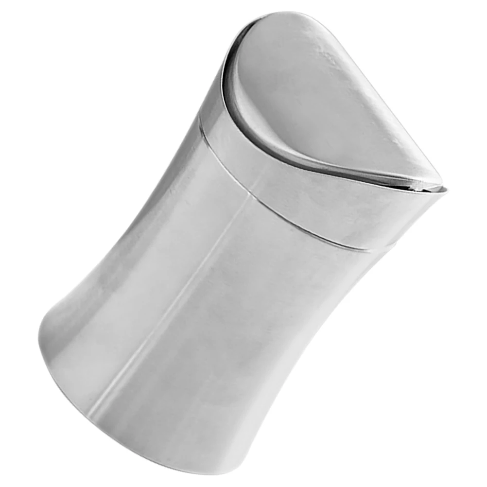 

Counter Creative Trash Can Small with Lid Garbage Bin Desktop Silver Stainless Steel Little