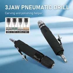 3/8'' Pneumatic Hand Drill with 3Jaw Chuck - Versatile Drilling/Carving/Polishing Tool for DIY, Construction & Craft Projects