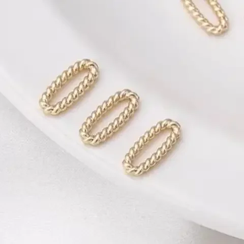 

14K Gold Wrap Closed Loop Elliptical Twisted Handmade Accessory Kit for DIY Bracelet Necklace Earrings Headpiece K032