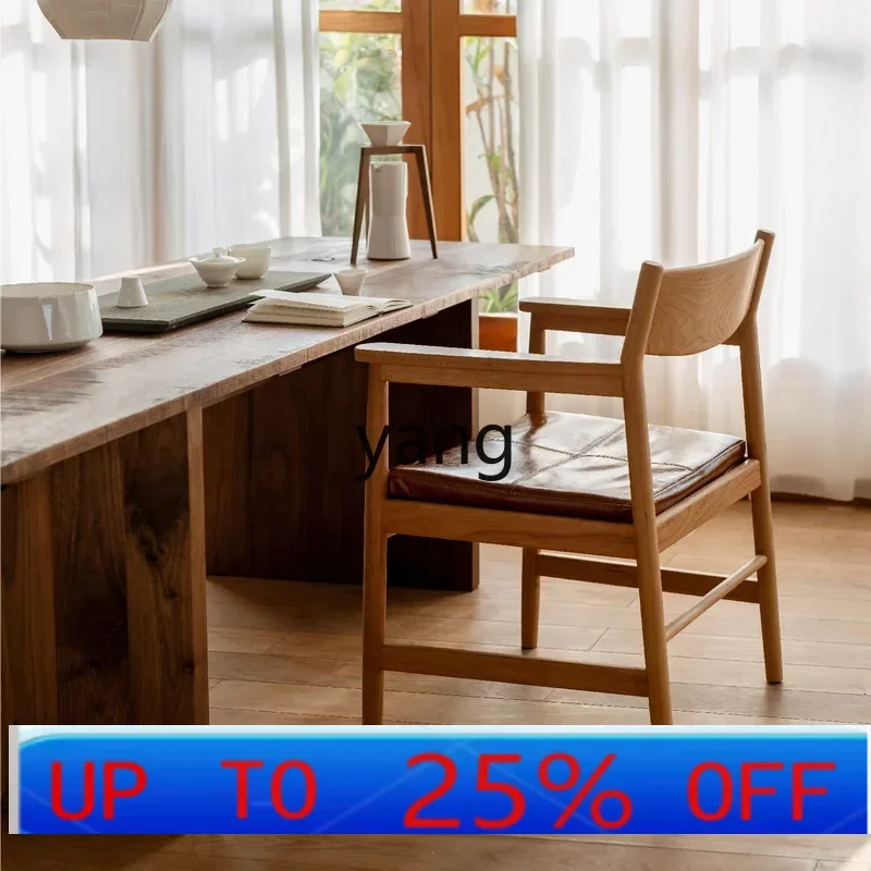 

LMM curved armchair, office seat, leisure home bedroom backrest solid wood