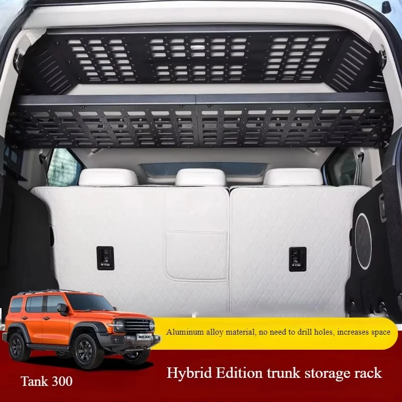

For tank 300 hybrid trunk storage rack modified Hi4-T aluminum alloy tailgate storage frame expansion hanging net accessories