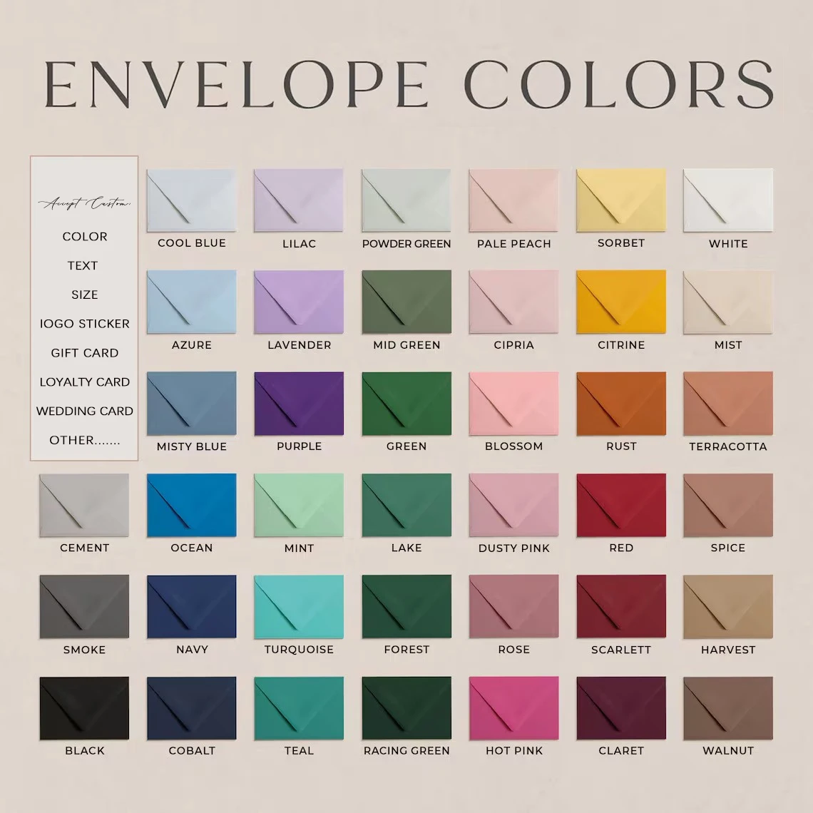 Maßgeschneiderter, bedruckbarer, bearbeitbarer Umschlag für Geschenkverpackungen und Hochzeitsfeiern, Geschenkverpackung, Briefblock, Postkarte für kleine Unternehmen. Neu