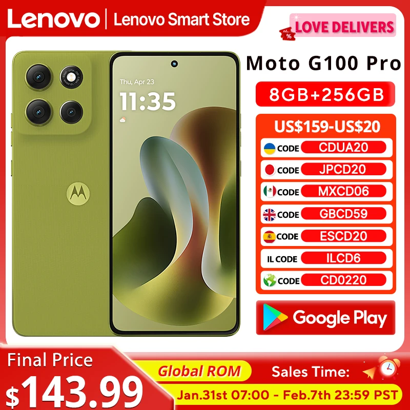 Motorola Moto G100 Pro SmartPhone Dimensity 7300 Global ROM 6.7-inch 1.5K pOLED 120Hz Display 50MP AI Camera 6720mAh Cellphone