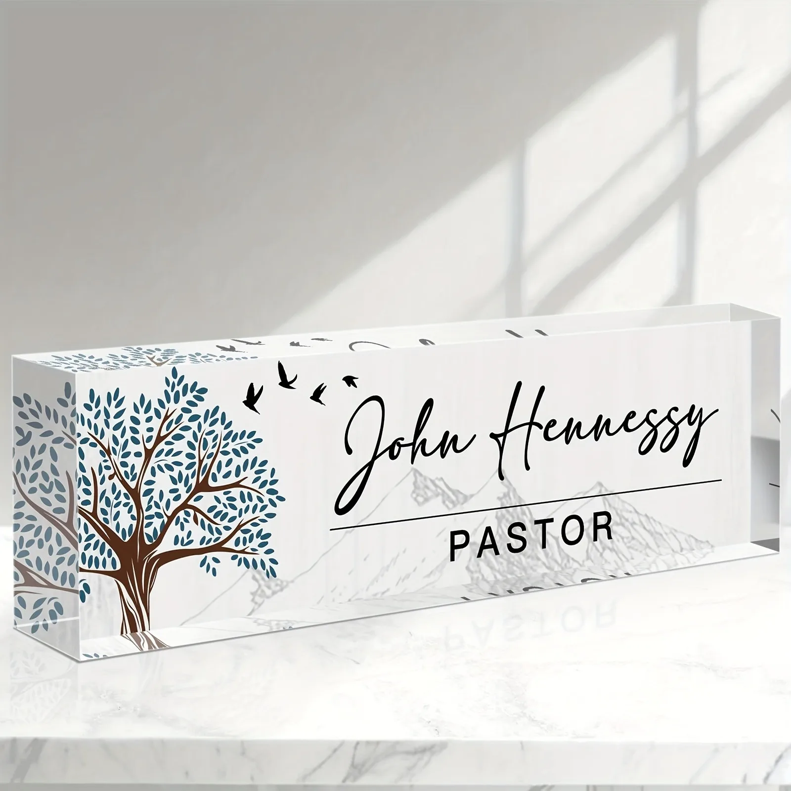 Personalized Acrylic Desk Plaque, Custom Thank‑You Gift for Pastors, Christian Religious Desktop Ornament for Men & Women