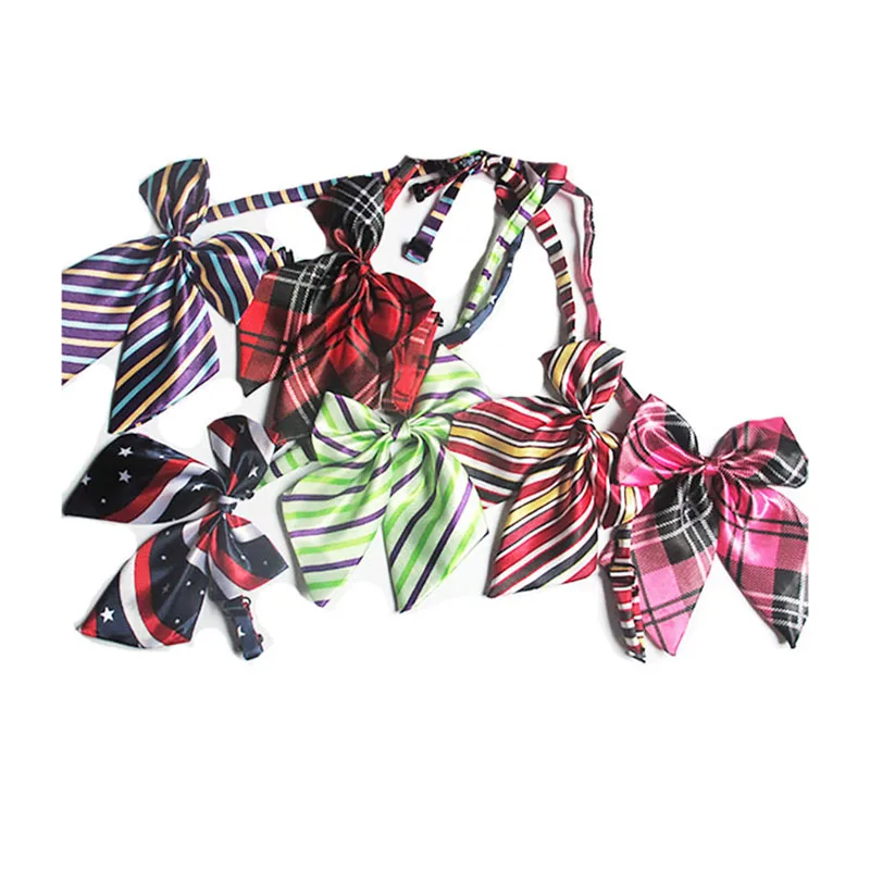 

Пожалуйста, завязанный галстук-бабочка, модная простая регулируемая полосатая форма с принтом для девочек, женский галстук-бабочка, школьный банк, самолет, женский галстук