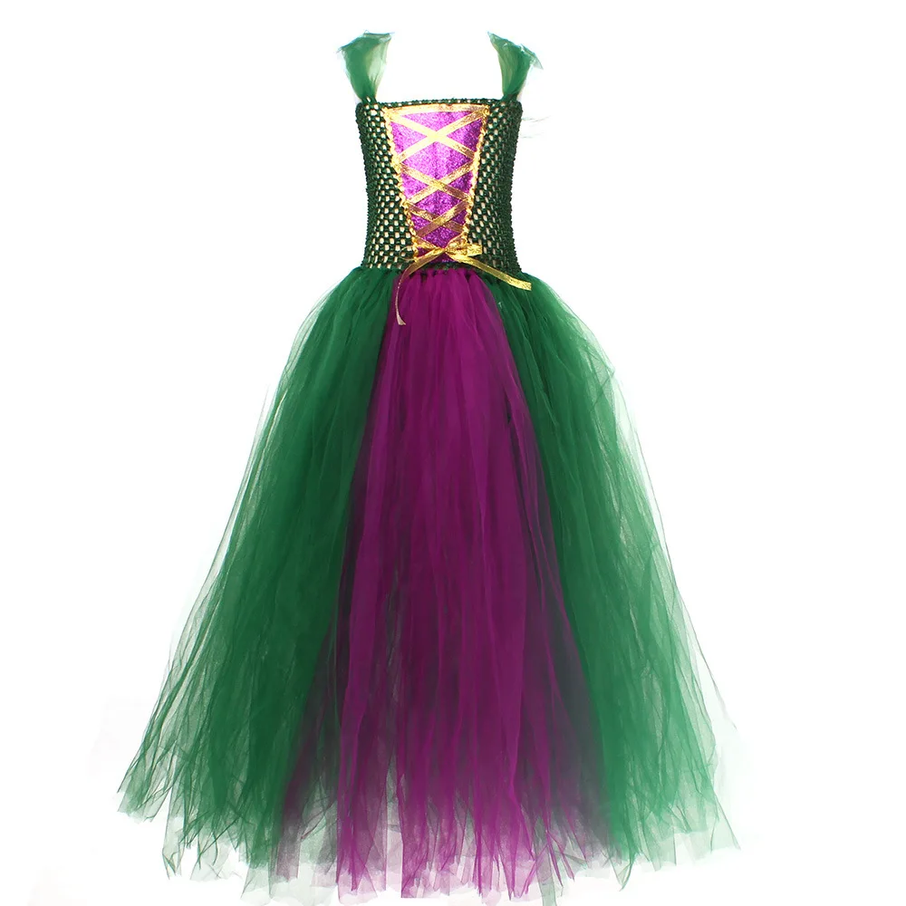 Hocus Pocus 2 Halloween Children Cosplay Girls Witch Sanderson Sisters Mary Sarah Winifred Dress Child Masquerade Party Costume