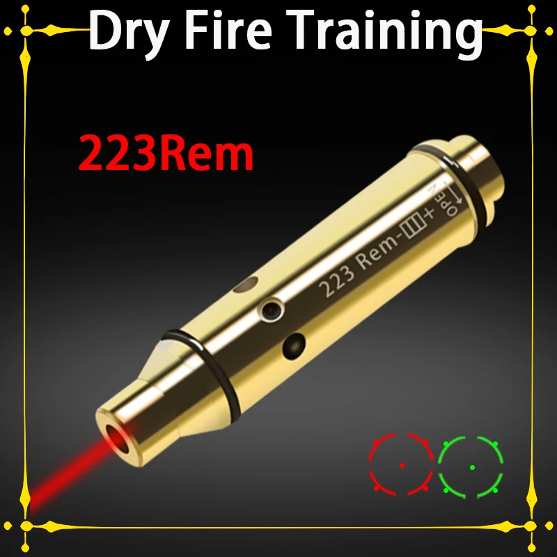 

Tactical 223Rem Caliber Bore Sight Laser Training Bullet Cartridge Red Dot Laser Sight Boresight Dry Fire Training Brass Bullet