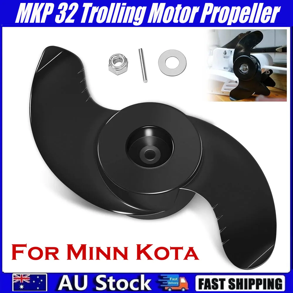 Two Blade Propeller Swept Back Electric Thruster Propeller Mkp 32 Trolling Motor Propeller Wide Compatible For Weed Filled Minn