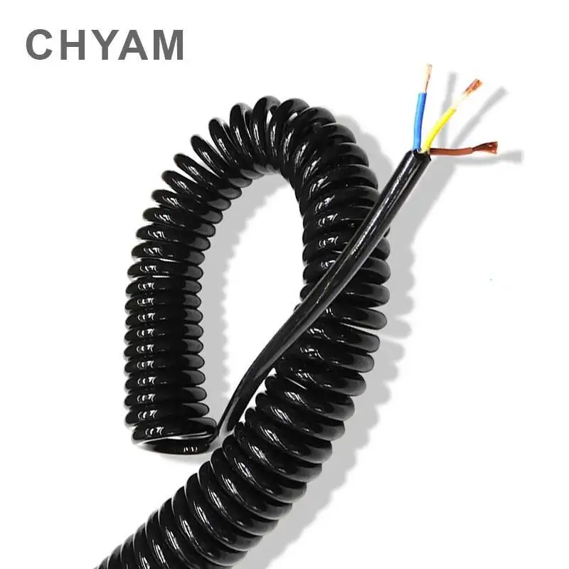Black Multi 2/3/4/6/8 Core Draad Spring Spiraal Kabel Pins 0.2mm0.5mm1.5mm Netsnoer Kan Verlengen de Treksterkte Draden