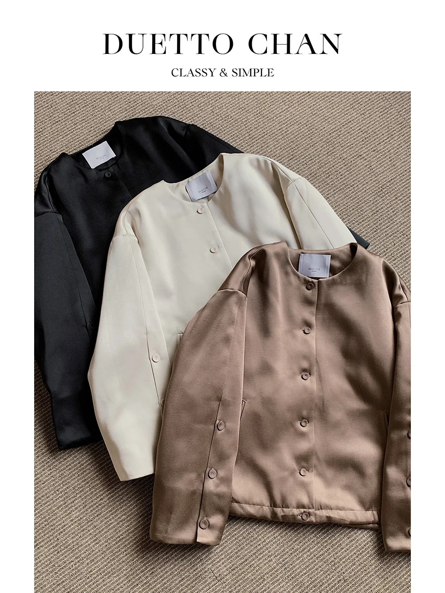 

Duetto Lightweight Camel down Satin Cotton Jaet ort Outerwear Soft Polyester Fiber Long Sve Regular Sve Design