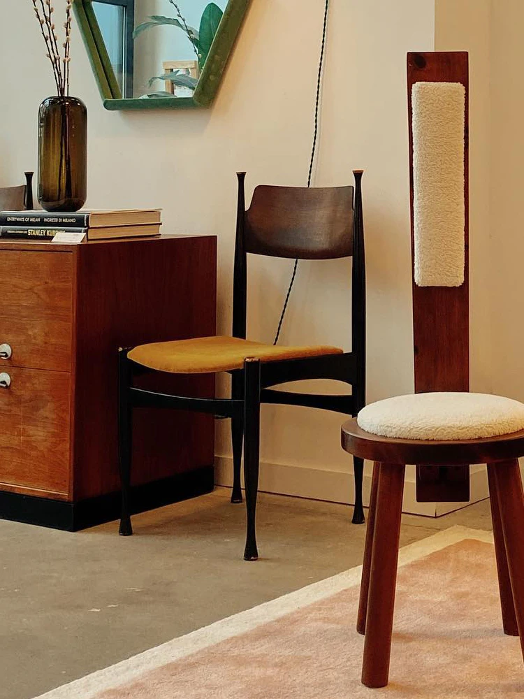 French retro dining chair, hotel cafe small apartment bedroom dressing chair